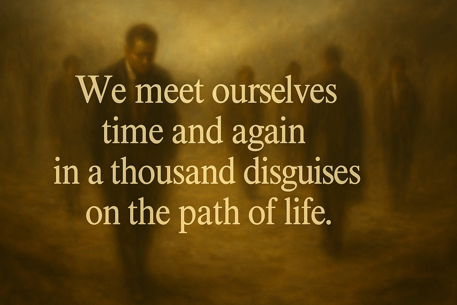 Carl Jung quote about self-discovery: 'We meet ourselves time and again in a thousand disguises on the path of life'